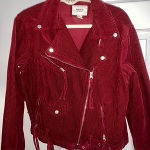Red Corduroy biker jacket